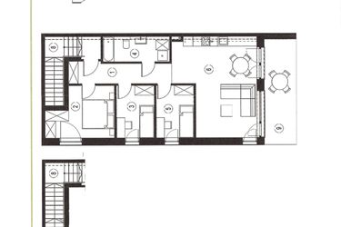 Rzut - Mieszkanie na sprzedaż 4 pokoje o powierzchni 78,96 m² - numer 16_2 w Apartamenty Sielanka
