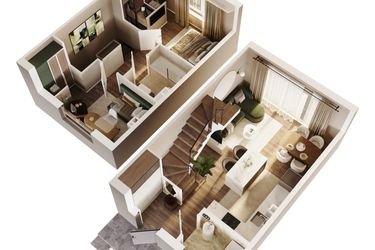 Rzut - Dom na sprzedaż 3 pokoje o powierzchni 62,18 m² - numer 13B w Osiedle Stokrotki etap 2