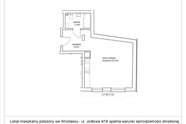 Rzut - Mieszkanie na sprzedaż 1 pokój o powierzchni 40,77 m² - numer 4/18. w Apartamenty Nowy Targ