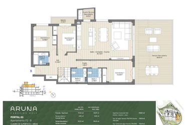 Rzut - Mieszkanie na sprzedaż 4 pokoje o powierzchni 258 m² - numer P2-P2-B w Aruna