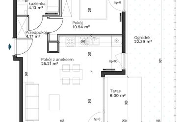 Rzut - Mieszkanie na sprzedaż 2 pokoje o powierzchni 44,44 m² - numer A-4 w Destino