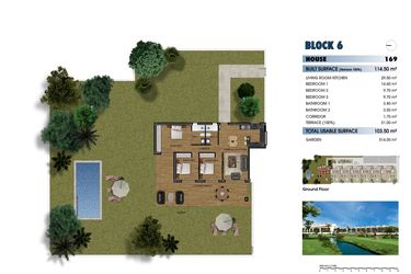 Rzut - Mieszkanie na sprzedaż 3 pokoje o powierzchni 114,5 m² - numer 0-169 w Apartamenty w Los Alcázares - 40379092