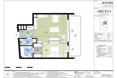 Rzut - Mieszkanie na sprzedaż 5 pokoi o powierzchni 194,39 m² - numer M13 w Apartamenty Orkana