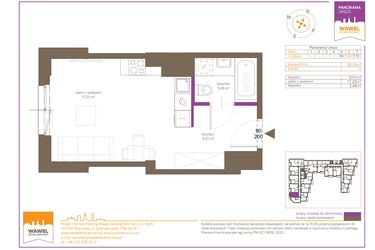 Rzut - Mieszkanie na sprzedaż 1 pokój o powierzchni 26,13 m² - numer 104 w Panorama Ursus