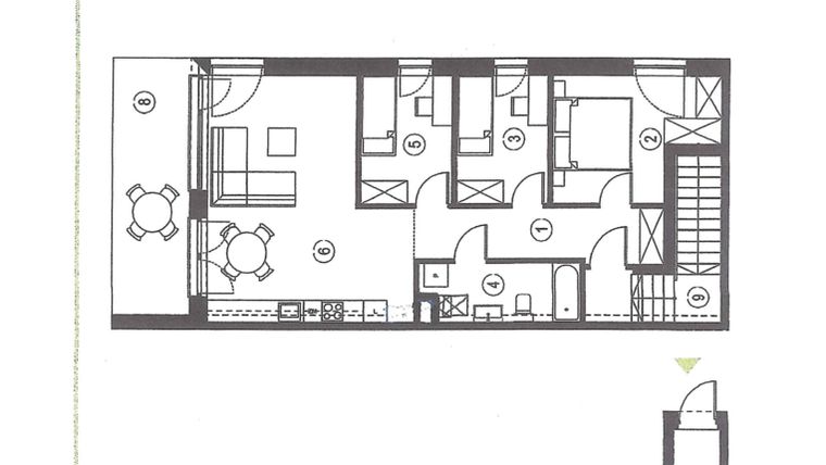 Rzut - Mieszkanie na sprzedaż 4 pokoje o powierzchni 80,03 m² - numer 12_2 w Apartamenty Sielanka