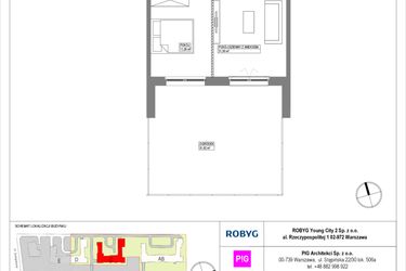 Rzut - Mieszkanie na sprzedaż 2 pokoje o powierzchni 41,17 m² - numer MLAC/C/0/2 w Metro Life Apartamenty CD