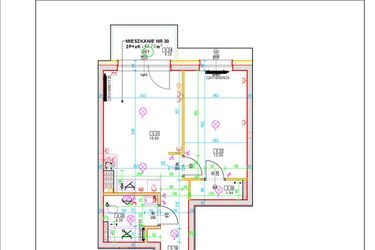 Rzut - Mieszkanie na sprzedaż 2 pokoje o powierzchni 43,73 m² - numer D30 w Osiedle Zuchów