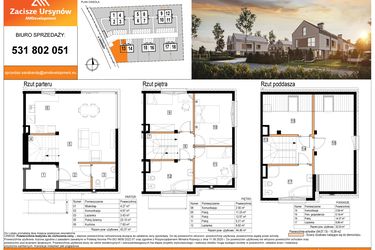 Rzut - Dom na sprzedaż 5 pokoi o powierzchni 130,28 m² - numer 13 w Zacisze Ursynów