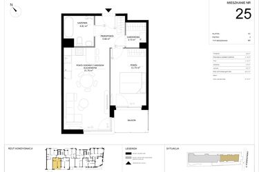 Rzut - Mieszkanie na sprzedaż 2 pokoje o powierzchni 46,41 m² - numer 25 w SILO