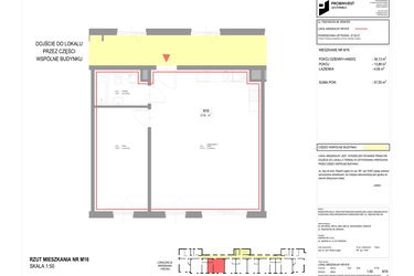 Rzut - Mieszkanie na sprzedaż 2 pokoje o powierzchni 57,55 m² - numer M16 w Pękowicka 96