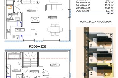Rzut - Dom na sprzedaż 4 pokoje o powierzchni 112 m² - numer 6A w Osiedle Łanowa etap II
