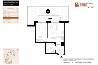 Rzut - Mieszkanie na sprzedaż 2 pokoje o powierzchni 36,44 m² - numer 0.06 w Białoprądnicka Park