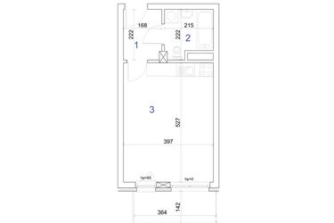 Rzut - Mieszkanie na sprzedaż 1 pokój o powierzchni 28,76 m² - numer 6A.57 w Mierzeja Wiślana etap IV