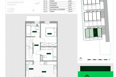 Rzut - Mieszkanie na sprzedaż 4 pokoje o powierzchni 86,2 m² - numer J2 w Zielona Krzyszkowicka