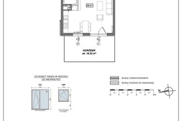 Rzut - Mieszkanie na sprzedaż 1 pokój o powierzchni 33,41 m² - numer 9.A.09 w Urzeka bud. 9