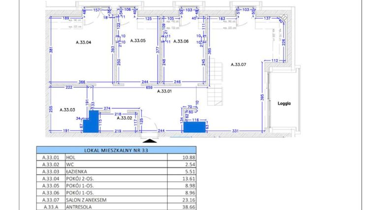 Rzut - Mieszkanie na sprzedaż 4 pokoje o powierzchni 112,3 m² - numer A.32 w Gaja Park