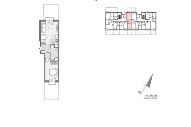 Rzut - Mieszkanie na sprzedaż 2 pokoje o powierzchni 44,21 m² - numer F.20 w Glogera bud. F i G