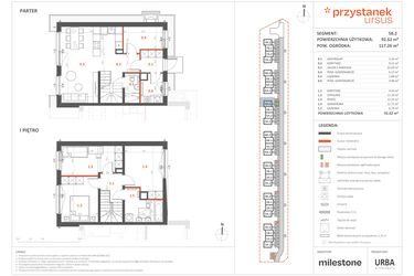 Rzut - Dom na sprzedaż 5 pokoi o powierzchni 92,62 m² - numer 5B.2 w Przystanek Ursus