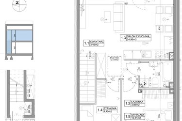 Rzut - Mieszkanie na sprzedaż 3 pokoje o powierzchni 61,95 m² - numer 42 w Boska Ksawerowska III