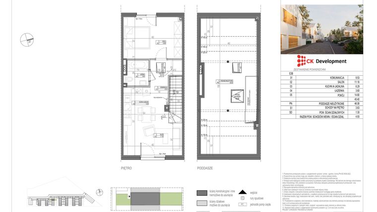 Rzut - Mieszkanie na sprzedaż 3 pokoje o powierzchni 69,81 m² - numer E.3B w Nova Wola Park