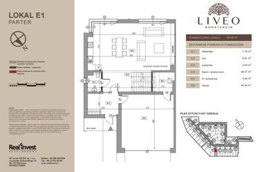 Rzut - Dom na sprzedaż 5 pokoi o powierzchni 185,22 m² - numer E1 w Liveo Konstancin
