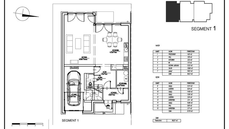 Rzut - Dom na sprzedaż 5 pokoi o powierzchni 166,03 m² - numer 1 w Segmenty Kuropatwy
