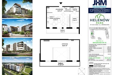Rzut - Mieszkanie na sprzedaż 4 pokoje o powierzchni 116,72 m² - numer B.4.36 w Helenów Park