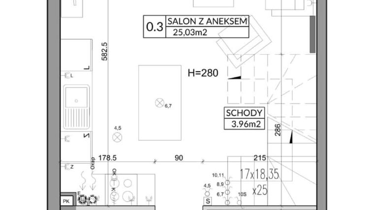 Rzut - Dom na sprzedaż 3 pokoje o powierzchni 72,9 m² - numer 25A w Nova Magdalenka 6