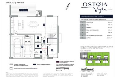 Rzut - Dom na sprzedaż 6 pokoi o powierzchni 261,2 m² - numer A2 w Ostoja Vogla