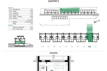 Rzut - Mieszkanie na sprzedaż 3 pokoje o powierzchni 72,2 m² - numer B.2.1. w Dębowe Zacisze