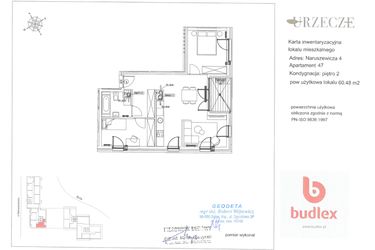 Rzut - Mieszkanie na sprzedaż 3 pokoje o powierzchni 60,48 m² - numer 4.47 w Urzecze