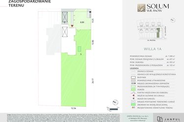 Rzut - Dom na sprzedaż 5 pokoi o powierzchni 160,2 m² - numer 1A w Solum Wilanów