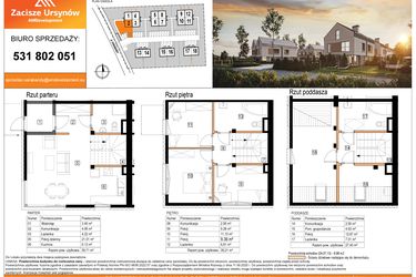 Rzut - Dom na sprzedaż 5 pokoi o powierzchni 116,3 m² - numer 2 w Zacisze Ursynów