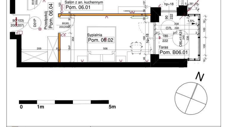 Rzut - Mieszkanie na sprzedaż 2 pokoje o powierzchni 47,27 m² - numer M06 w Srebrzyńska Park IV