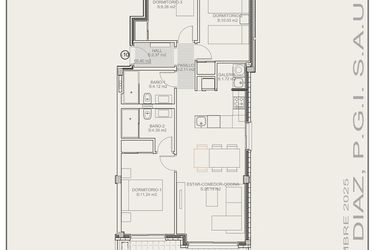 Rzut - Mieszkanie na sprzedaż 3 pokoje o powierzchni 69,4 m² - numer G1.10 w Residencial La Isla III