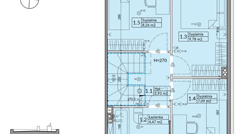 Rzut - Dom na sprzedaż 5 pokoi o powierzchni 72,7 m² - numer 28B w Osiedle Stokrotki etap 4 i 5