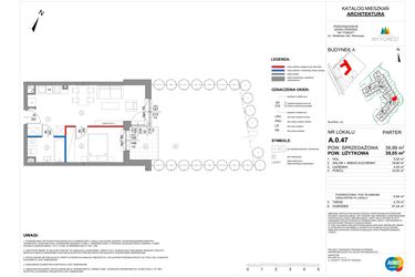 Rzut - Mieszkanie na sprzedaż 2 pokoje o powierzchni 39,05 m² - numer A.0.47 w My Forest