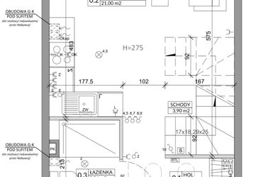 Rzut - Dom na sprzedaż 3 pokoje o powierzchni 64,2 m² - numer 24A w Ogrody Przyjaciół 5 etap II