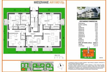 Rzut - Mieszkanie na sprzedaż 5 pokoi o powierzchni 208,98 m² - numer W1/M01/0P w Zielony Brochów 7 - etap A