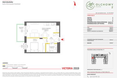 Rzut - Mieszkanie na sprzedaż 2 pokoje o powierzchni 38,34 m² - numer B.25 w Olchowy Park II
