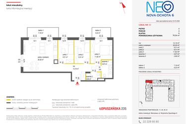Rzut - Mieszkanie na sprzedaż 4 pokoje o powierzchni 76,54 m² - numer 50 w Neo Nova Ochota 6