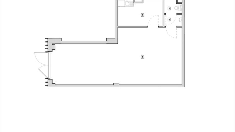 Rzut - Lokal użytkowy na sprzedaż 1 pokój o powierzchni 64,27 m² - numer H1-U-0-2 w Heyki City