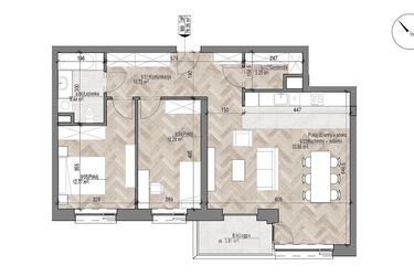 Rzut - Mieszkanie na sprzedaż 3 pokoje o powierzchni 78,35 m² - numer 9 w Apartamenty Czysta