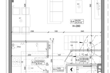Rzut - Dom na sprzedaż 4 pokoje o powierzchni 86,01 m² - numer 31A w Zielono Mi etap V