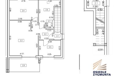 Rzut - Mieszkanie na sprzedaż 3 pokoje o powierzchni 60,14 m² - numer M8 w Osiedle Zygmunta