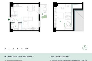 Rzut - Mieszkanie na sprzedaż 2 pokoje o powierzchni 53,32 m² - numer M27 w Park-Wojszyce