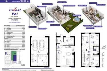 Rzut - Dom na sprzedaż 6 pokoi o powierzchni 188,79 m² - numer 1A w Villa Park Gdańsk etap III