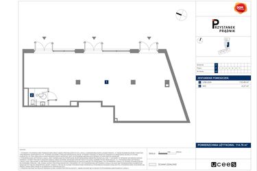 Rzut - Lokal użytkowy na sprzedaż 1 pokój o powierzchni 114,76 m² - numer U5 w Przystanek Prądnik