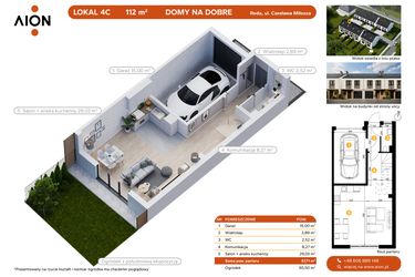 Rzut - Dom na sprzedaż 4 pokoje o powierzchni 112 m² - numer 4C w Domy na dobre - REDA