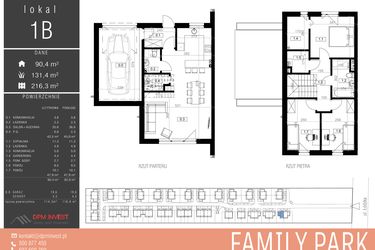 Rzut - Dom na sprzedaż 4 pokoje o powierzchni 114,3 m² - numer 1B w Family Park Ksawerów IV